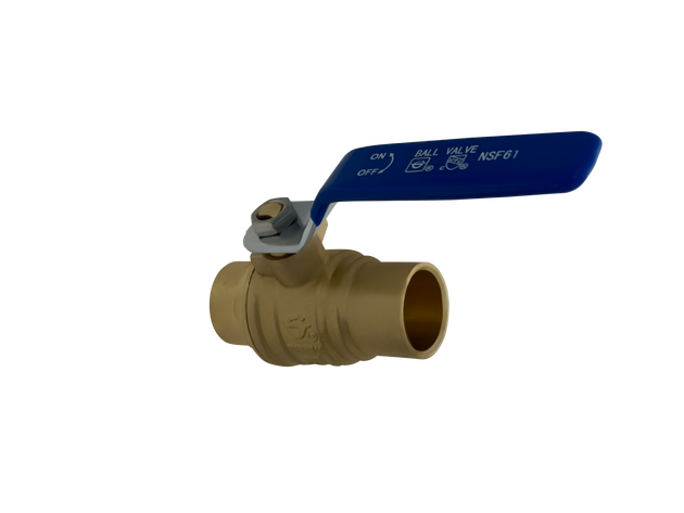3/4 Inch Brass Sweat Shut Off Ball Valve, 600 WOG (Water, Oil Gas)