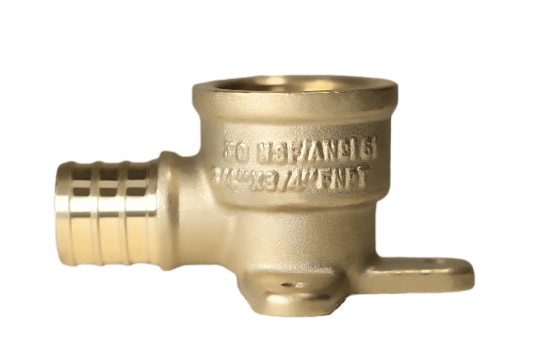 3/4 inch PEX-B Barb x 3/4 inch FNPT Elbow Drop Ear