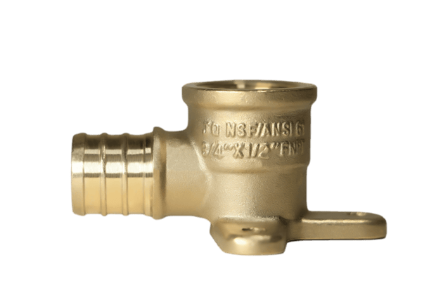 3/4 inch PEX-B Barb x 1/2 inch FNPT Elbow Drop Ear
