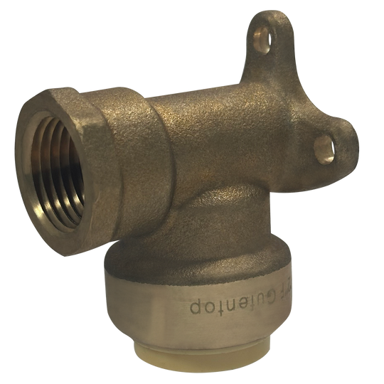 Push-to-Connect 3/4 Inch x 1/2 Inch Female Elbow with Drop Ear