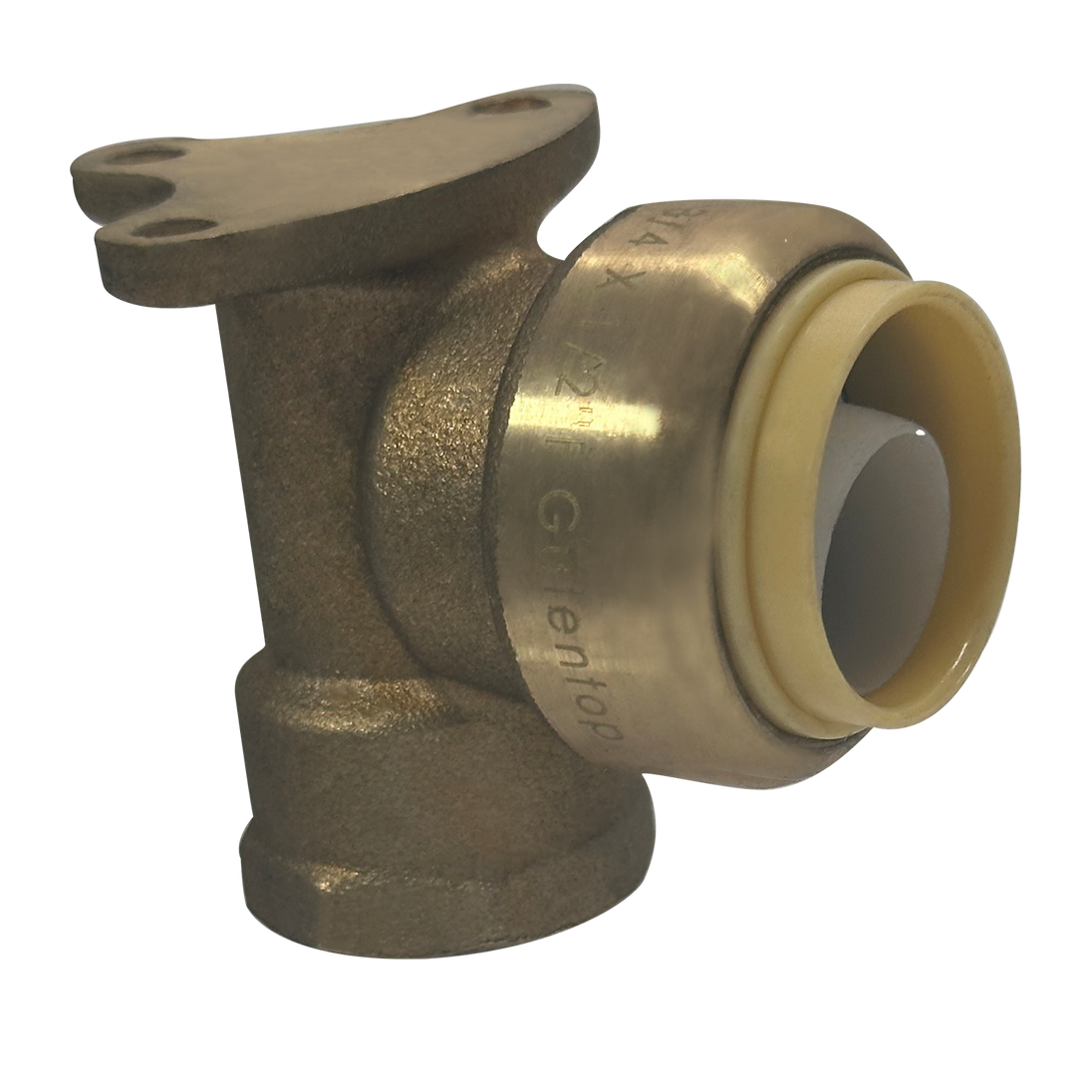 Push-to-Connect 3/4 Inch x 1/2 Inch Female Elbow with Drop Ear