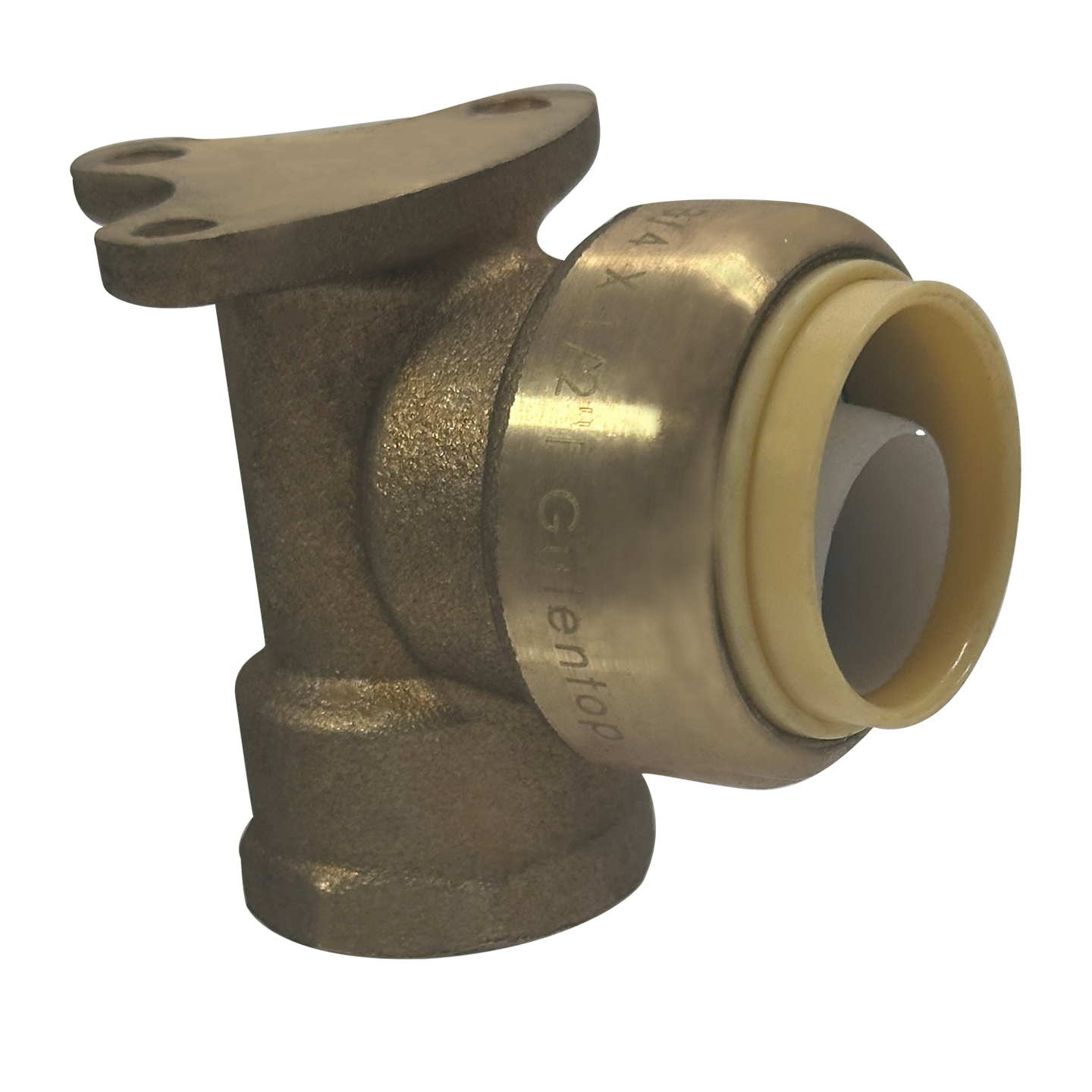 Push-to-Connect 3/4 Inch x 1/2 Inch Female Elbow with Drop Ear