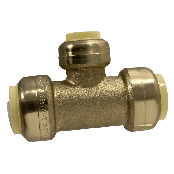 3/4 Inch x 3/4 Inch x 1/2 Inch Push-to-Connect Tee