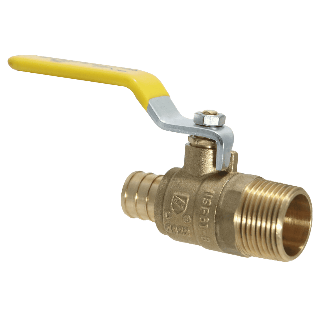 3/4 inch PEX-B Barb x 3/4 inch Male Ball Valve