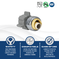 Push-to-Connect 1/2 inch FIP Faucet Straight Adapter