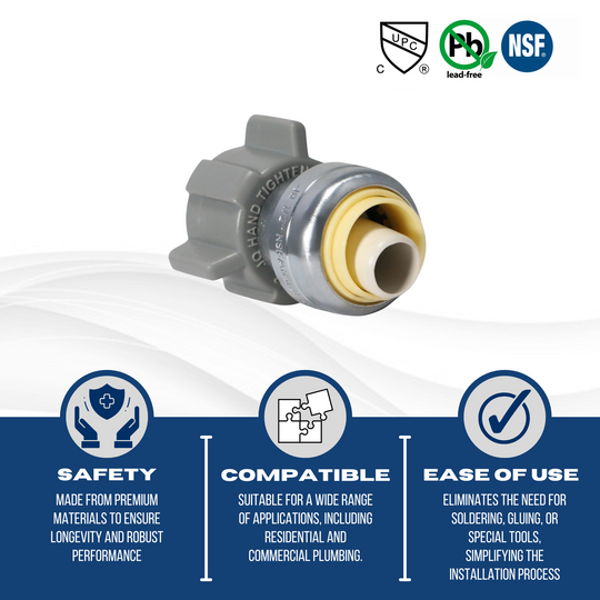 Push-to-Connect 1/2 inch FIP Faucet Straight Adapter