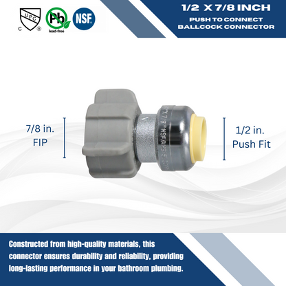 Push to Connect Ballcock Toilet Adapter Measuring  Specifically Push to Connect Toilet Adapters