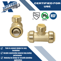 1 Inch x 1 Inch x 3/4 Inch Push-to-Connect Tee