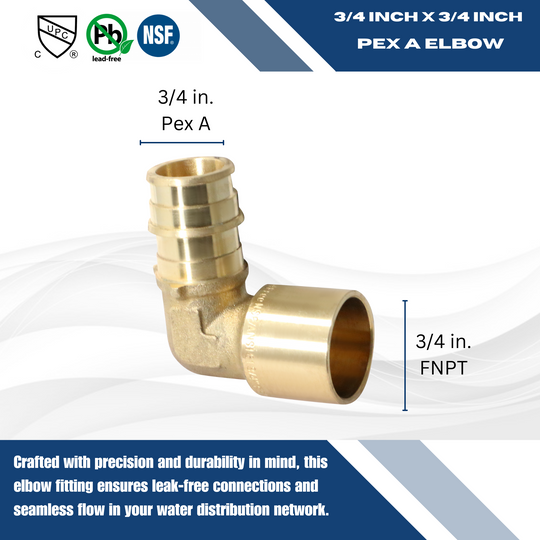 3/4 Inch Pex-A Expansion Female Sweat Elbow