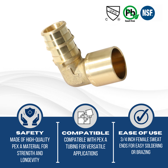 3/4 Inch Pex-A Expansion Female Sweat Elbow