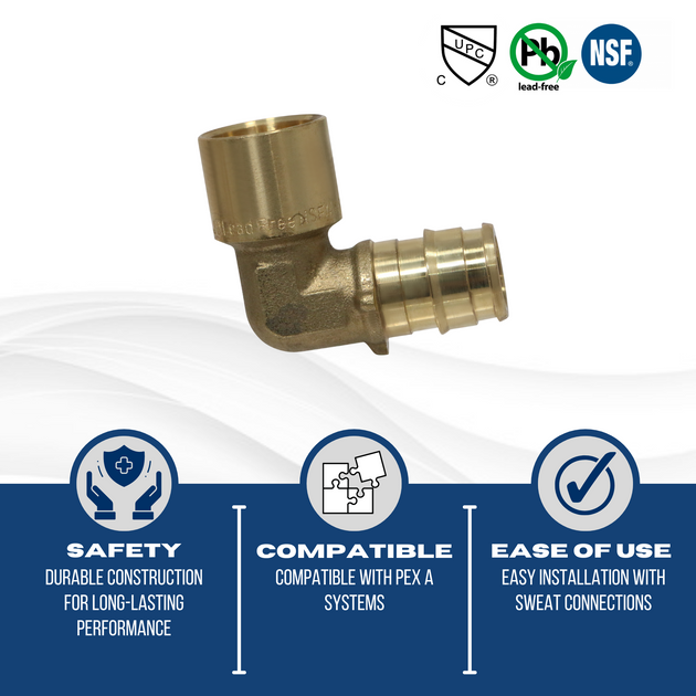 1/2 Inch Pex-A Expansion Female Sweat Elbow
