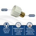 3/4 Inch PEX-B Barb x 3/4 Inch Female Swivel Adapter