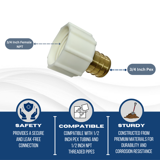 3/4 Inch PEX-B Barb x 3/4 Inch Female Swivel Adapter