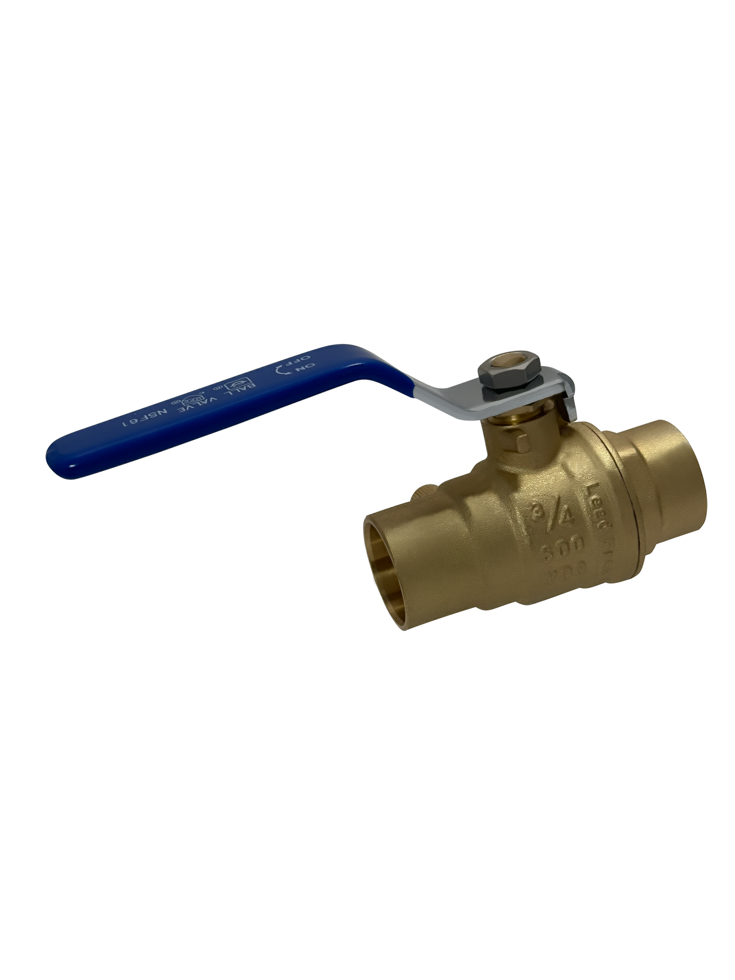 3/4 Inch Brass Sweat Shut Off Ball Valve with Drain, 600 WOG (Water, Oil Gas)