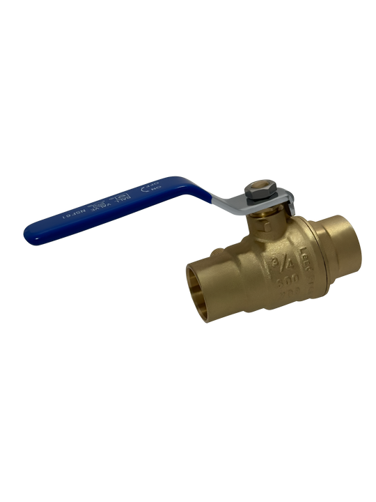 3/4 Inch Brass Sweat Shut Off Ball Valve with Drain, 600 WOG (Water, Oil Gas)