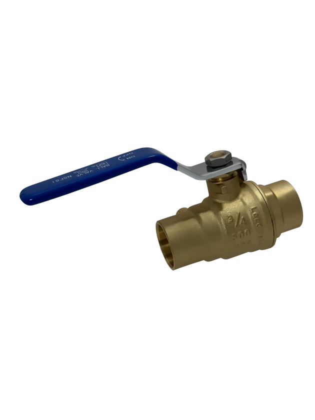 3/4 Inch Brass Sweat Shut Off Ball Valve with Drain, 600 WOG (Water, Oil Gas)