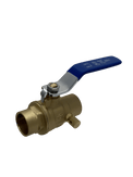 3/4 Inch Brass Sweat Shut Off Ball Valve with Drain, 600 WOG (Water, Oil Gas)