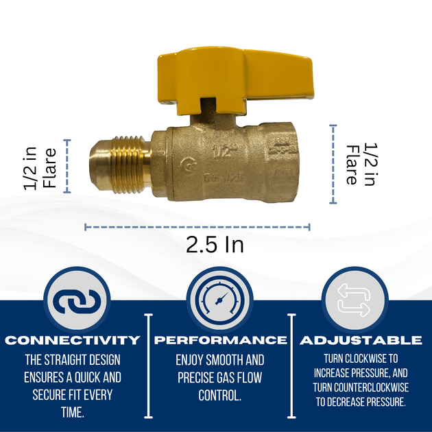 1/2 Inch Flare FIP Gas Ball Valve