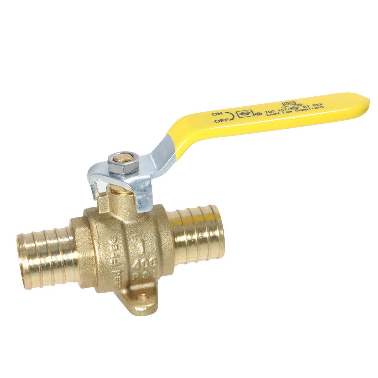 1 inch PEX-B Barb Crimp Ball Valve With Drop Ear
