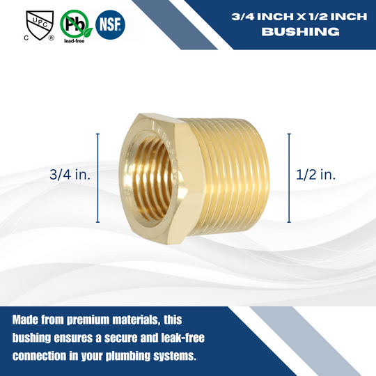 3/4 Inch x 1/2 Inch Bushing
