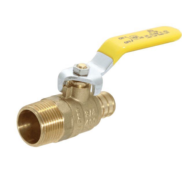 3/4 inch PEX-B Barb x 3/4 inch Male Ball Valve
