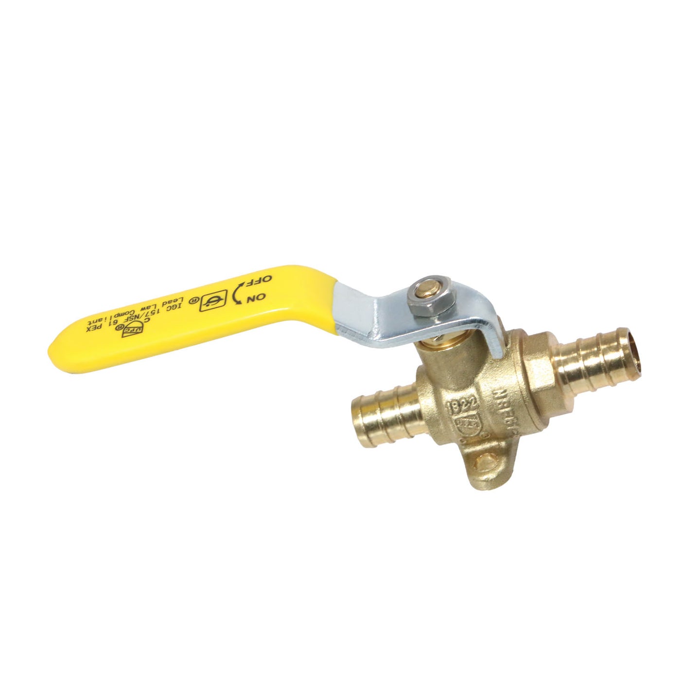 1/2 inch PEX-B Barb Crimp Ball Valve With Drop Ear
