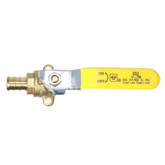 1/2 inch PEX-B Barb Crimp Ball Valve With Drop Ear