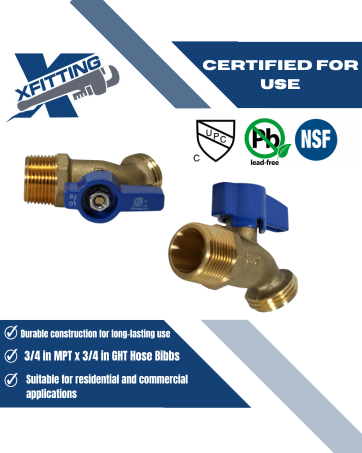 3/4 Inch MPT x 3/4 Inch GHT Hose Bibb Valve