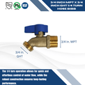 3/4 Inch MPT x 3/4 Inch GHT Hose Bibb Valve
