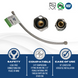 3/8 Inch Compression x 1/2 Inch FNPT Supply Hose Line, 18 Inch Long