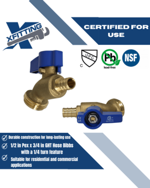 1/2 in. PEX-B Barb x 3/4 in. GHT Hose Bibb Valve