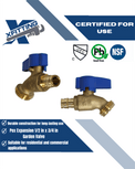 Pex-A Expansion 1/2 Inch x 3/4 Inch GHT Hose Bibb Valve