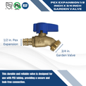 Pex-A Expansion 1/2 Inch x 3/4 Inch GHT Hose Bibb Valve