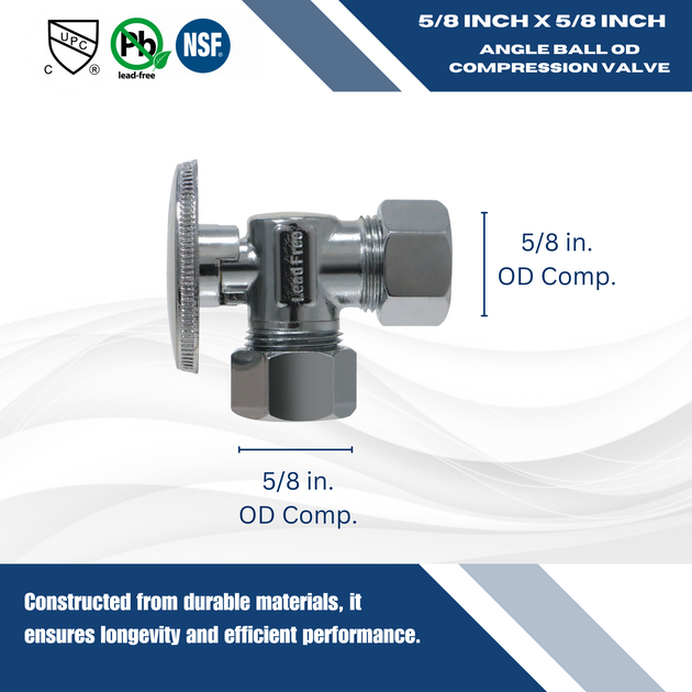 5/8 Inch OD Compression x 5/8 OD Compression Angle Valve