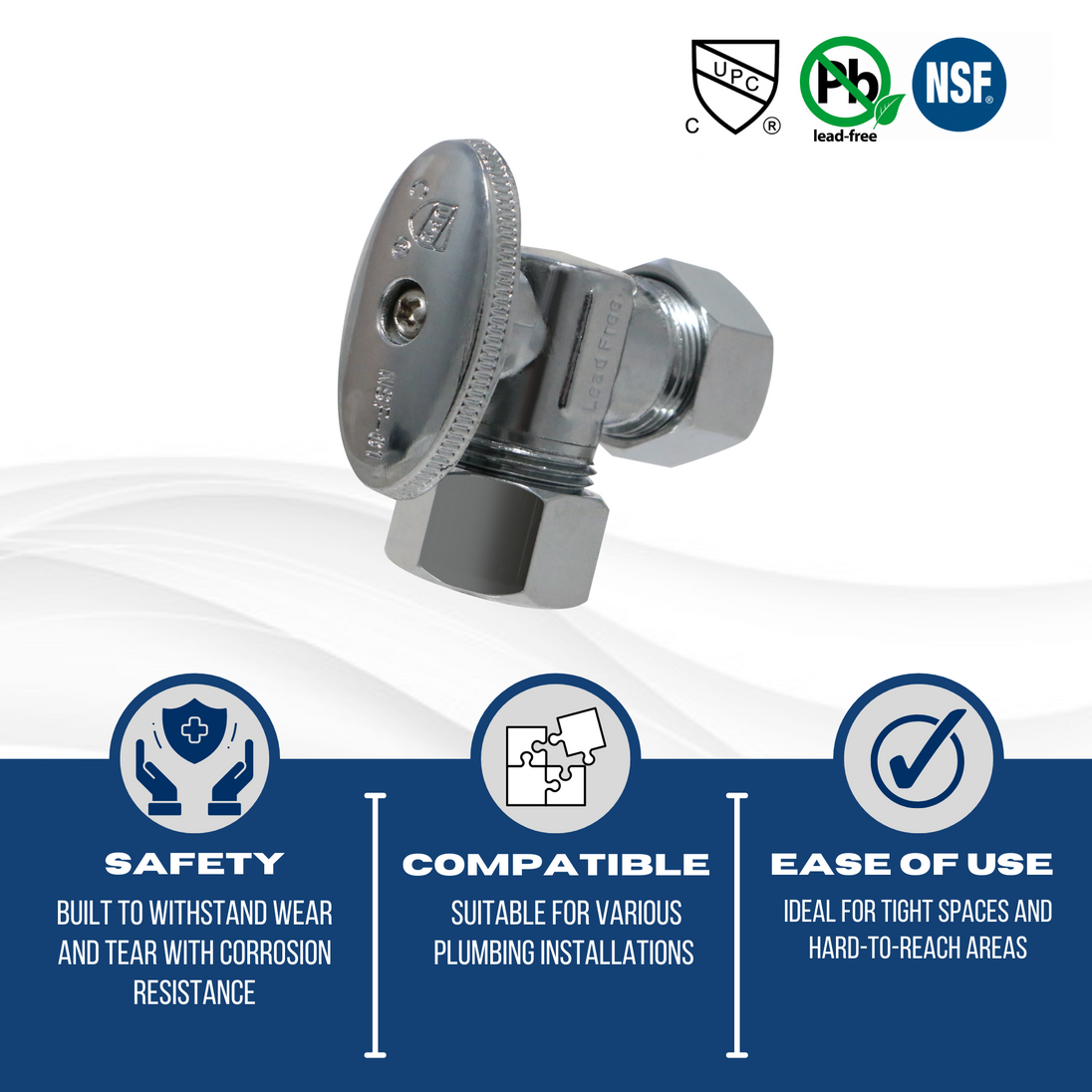 5/8 Inch OD Compression x 5/8 OD Compression Angle Valve