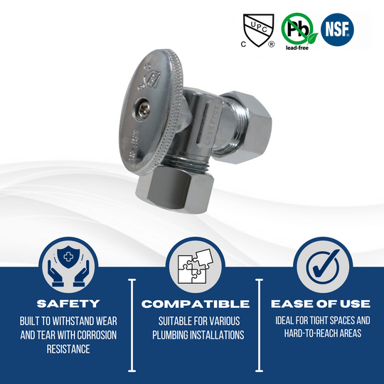 5/8 Inch OD Compression x 5/8 OD Compression Angle Valve