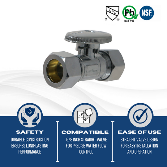5/8 Inch OD COmpression x 5/8 Inch OD Compression Straight Valve