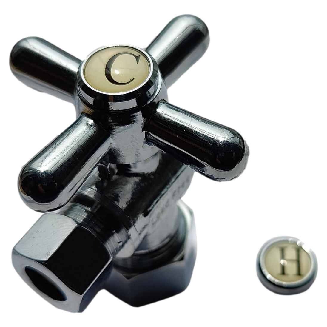 5/8 inch x 3/8 inch OD Compression Angle Valve, Polished Chrome