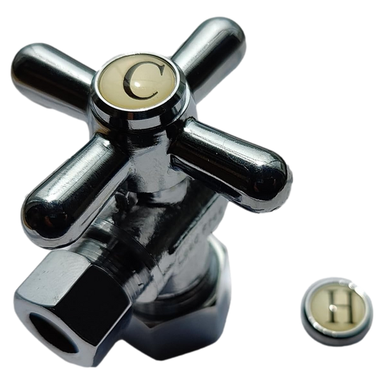 5/8 inch x 3/8 inch OD Compression Angle Valve, Polished Chrome