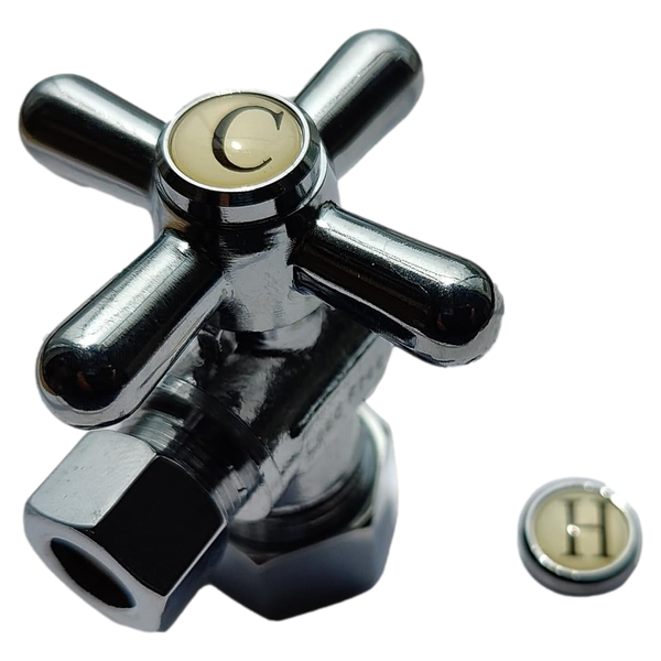 5/8 inch x 3/8 inch OD Compression Angle Valve, Polished Chrome