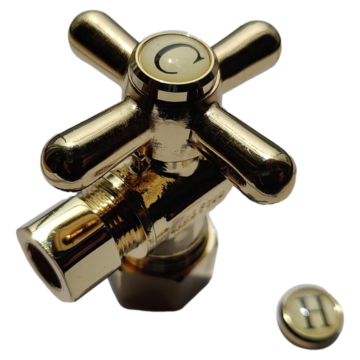5/8 inch x 3/8 inch OD Compression Angle Valve, Golden