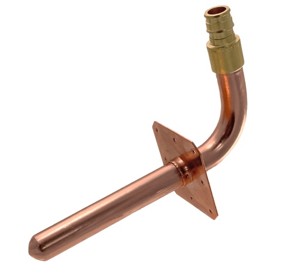 1/2 inch Pex-A Expansion Stub Out Elbow with Flange | 3-1/2 Inch x 6 Inch