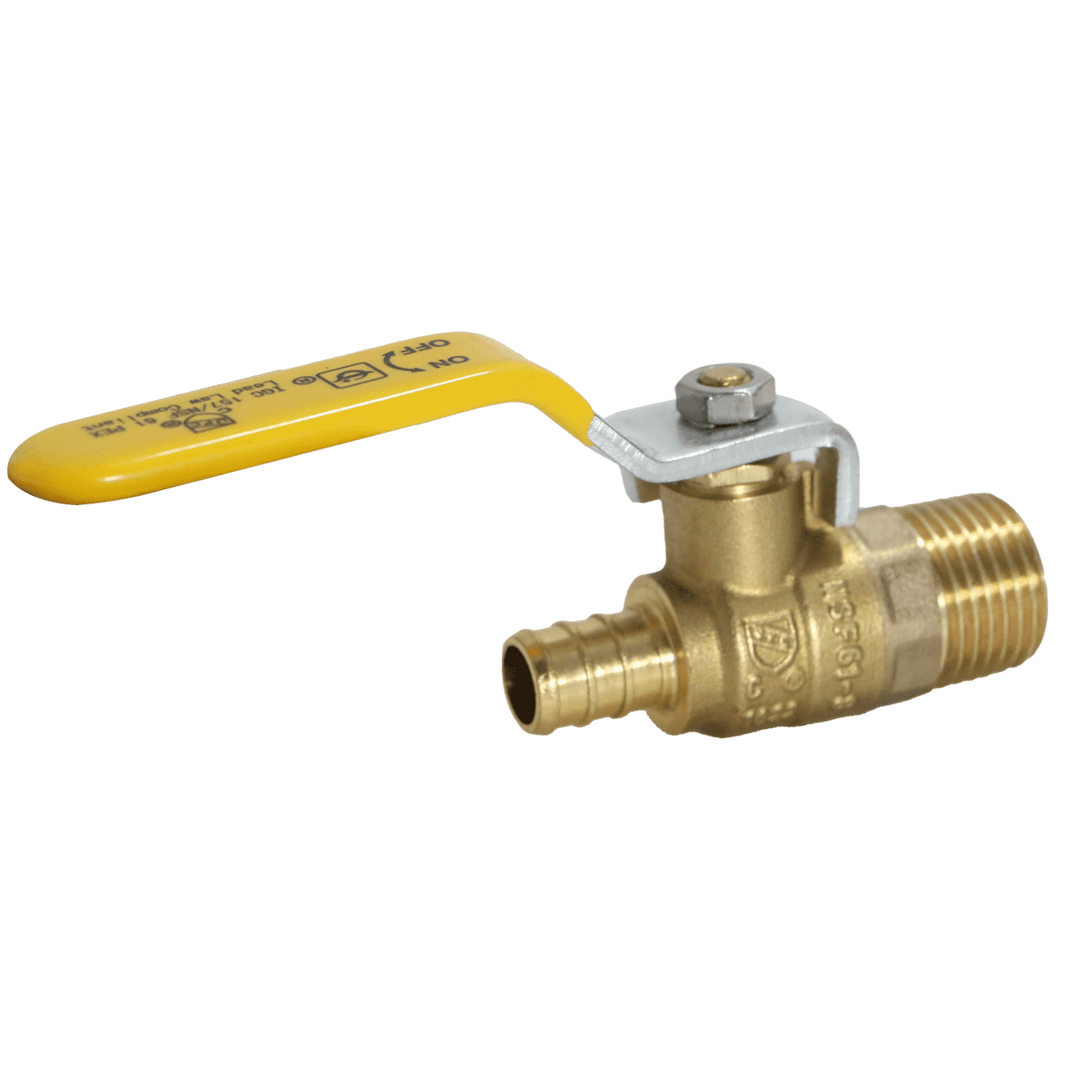 1/2 inch PEX-B Barb x 1/2 inch Male Ball Valve