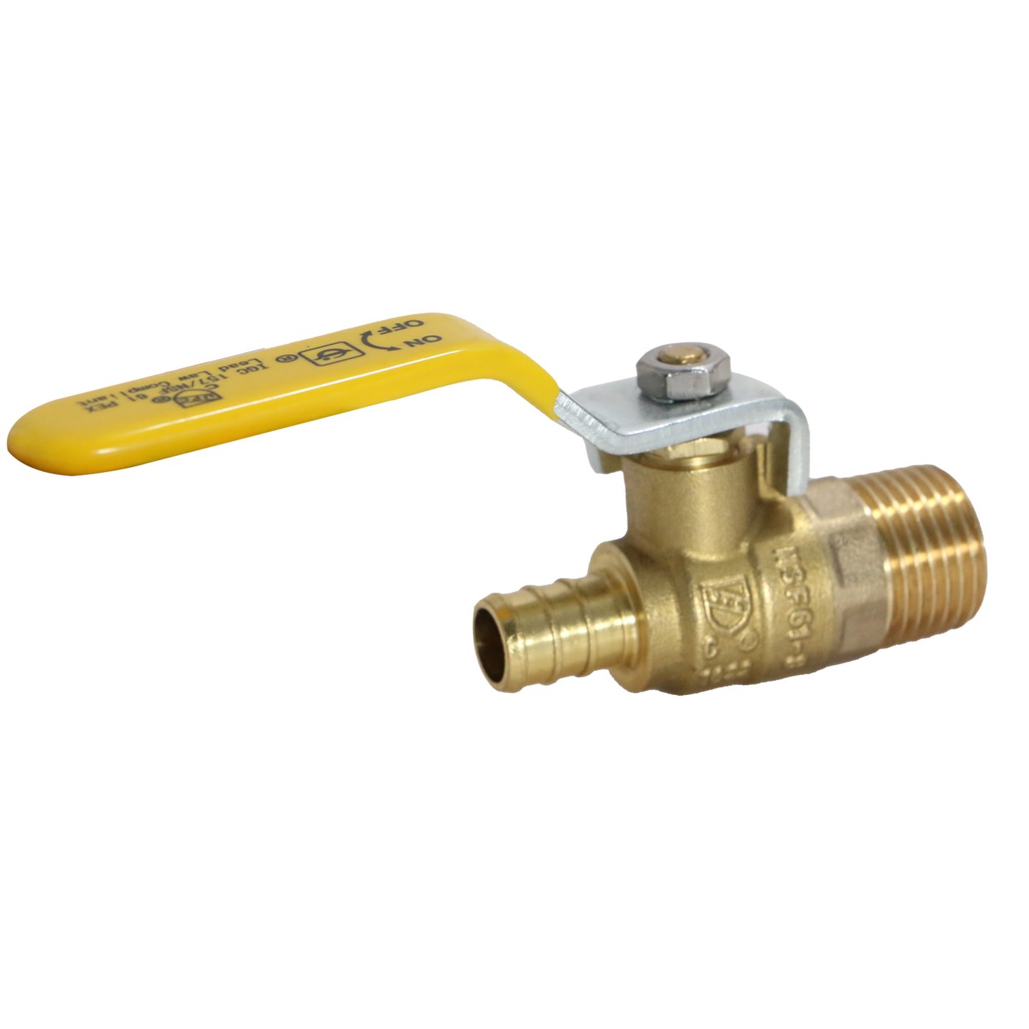  Barb Crimp Pex Male Ball Valve Full Port Brass Measuring Pex B 1/2" x 1/2" Male Ball Valve Specifically Pex B Male Ball Valve