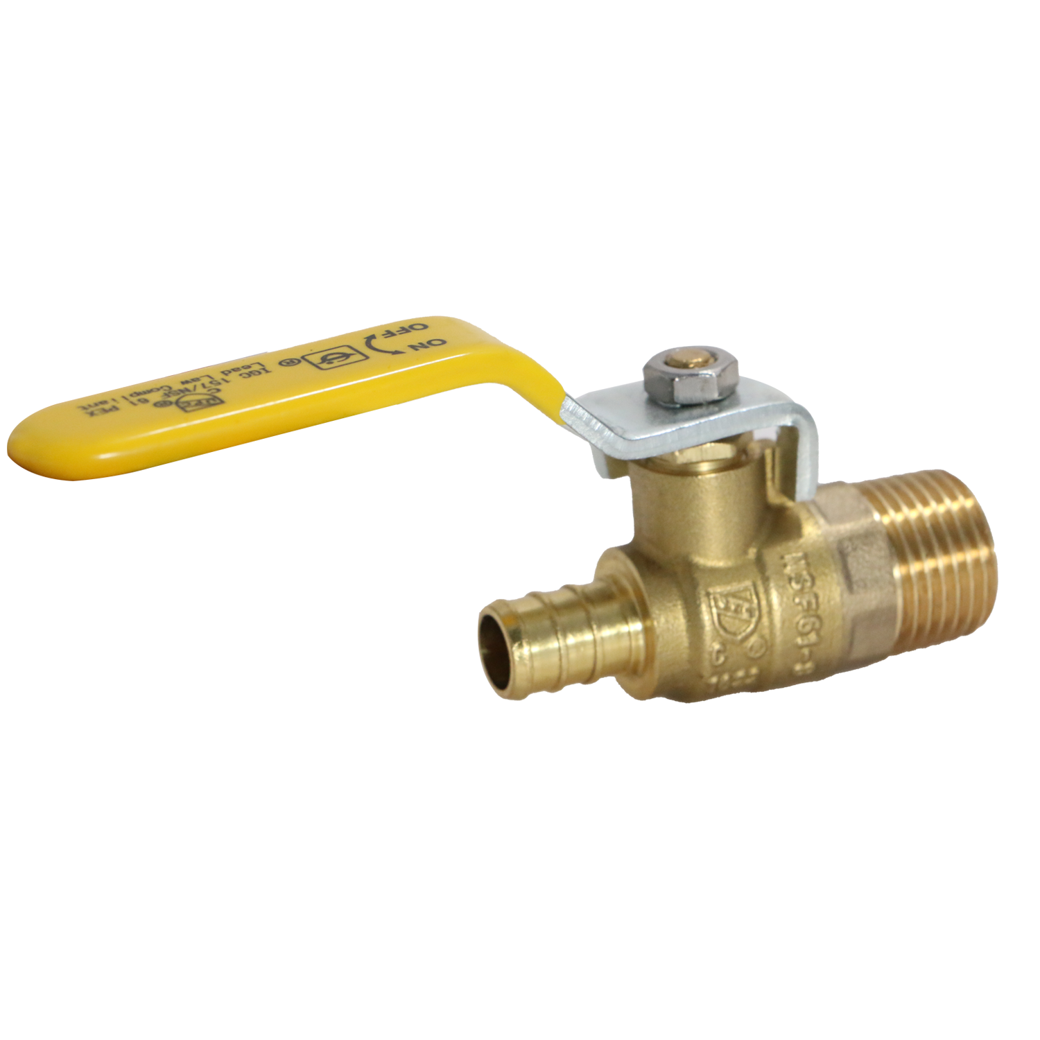  Barb Crimp Pex Male Ball Valve Full Port Brass Measuring Pex B 1/2" x 1/2" Male Ball Valve Specifically Pex B Male Ball Valve