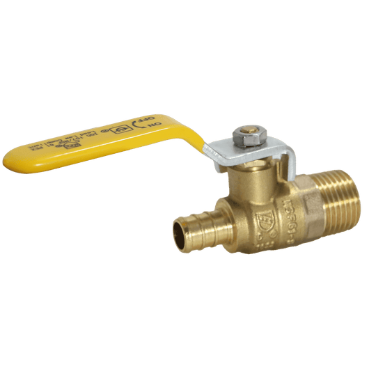 1/2 inch PEX-B Barb x 1/2 inch Male Ball Valve