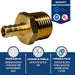 3/8 Inch PEX-B Barb Crimp X 1/2 Inch MALE NPT ADAPTER