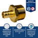 1/2 Inch PEX-B Barb Crimp X 3/4 Inch MALE NPT ADAPTER