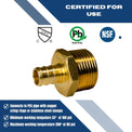 1/2 Inch PEX-B Barb Crimp X 3/4 Inch MALE NPT ADAPTER