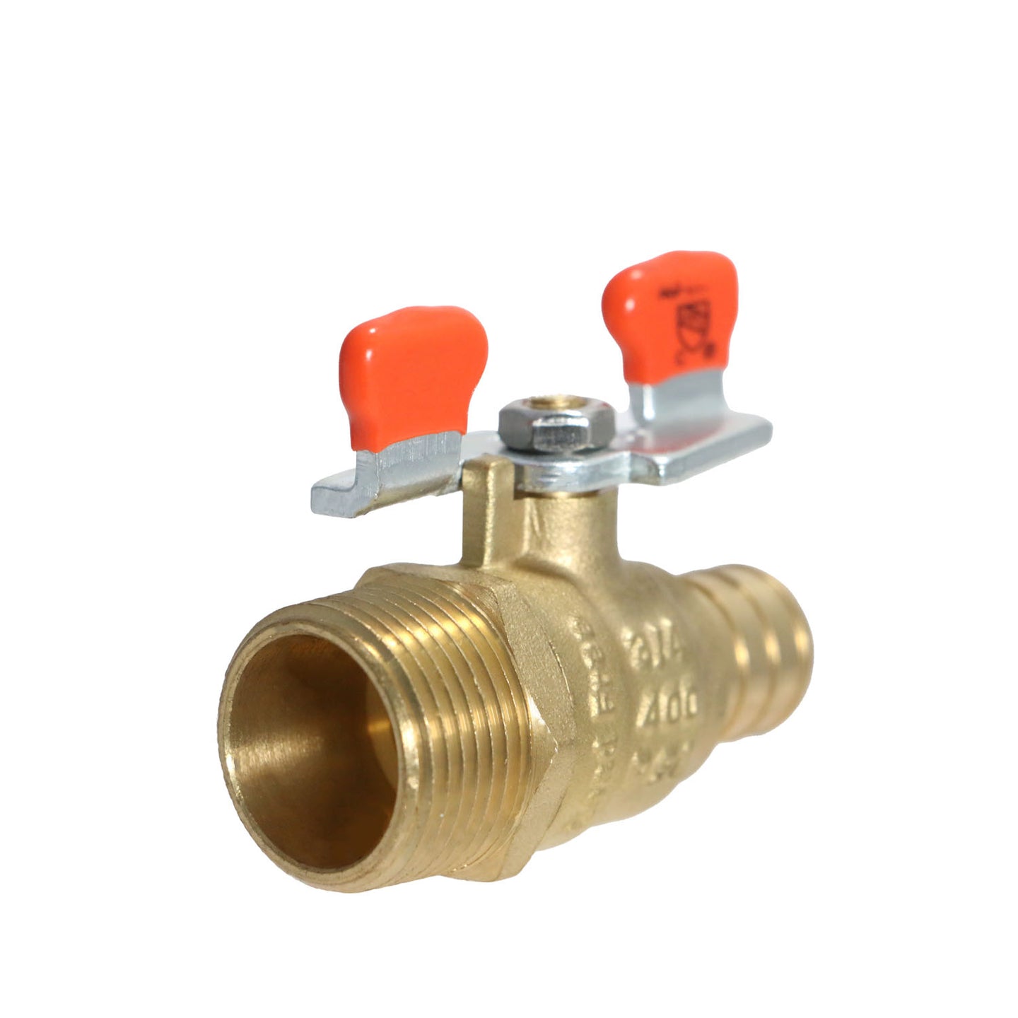 3/4 inch PEX-B Barb x 3/4 inch Male Ball Valve with Tee Handle